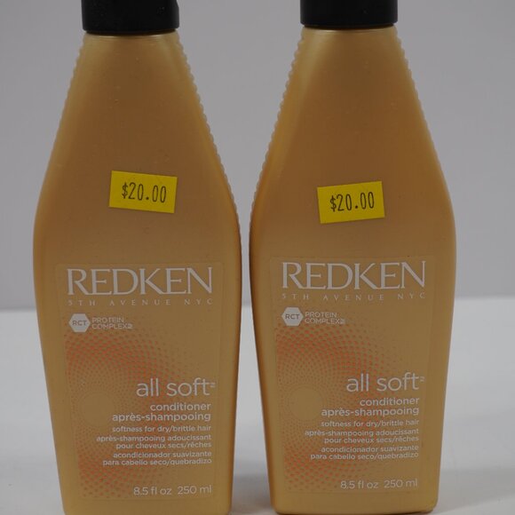 LOT OF 2 REDKEN ALL SOFT CONDITIONER 8.5 OZ SOFTNESS FOR DRY BRITTLE HAIR - Picture 2 of 3